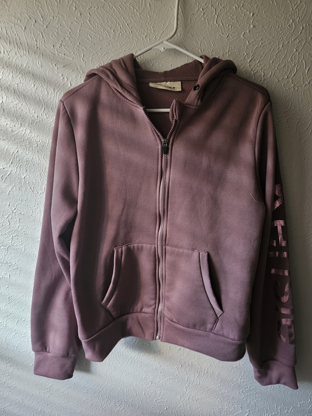Kensie Dusty Mauve Zip-Up Hoodie